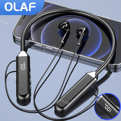 Olaf TWS Магнитни безжични слушалки с лента за врат Bluetooth 5.2 Слушалки Слушалки Спорт Бягане Водоустойчива слушалка Безжична слушалка с микрофон