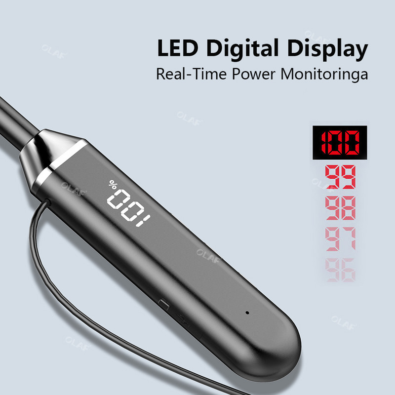 Olaf TWS Магнитни безжични слушалки с лента за врат Bluetooth 5.2 Слушалки Слушалки Спорт Бягане Водоустойчива слушалка Безжична слушалка с микрофон