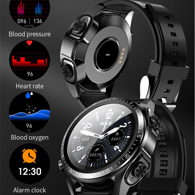 JM03 Smart Watch Men Smartwatch Tws 2 σε 1 HIFI Stereo Wireless Headset Combo Τηλεφωνική κλήση Bluetooth για Android IOS