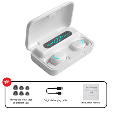 Bezdrôtové slúchadlá F9 Tws Bluetooth slúchadlá 5.1 9D stereo športové bezdrôtové slúchadlá s redukciou hluku herné powerbanky