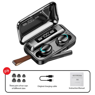 Bezdrôtové slúchadlá F9 Tws Bluetooth slúchadlá 5.1 9D stereo športové bezdrôtové slúchadlá s redukciou hluku herné powerbanky