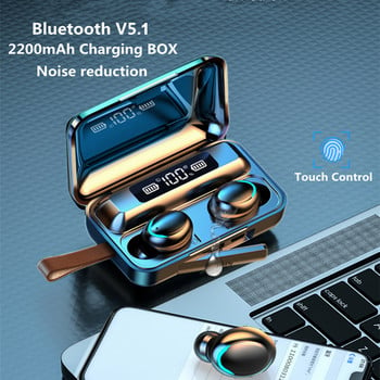 TWS Bluetooth 5.1 слушалки Нова кутия за зареждане Безжични слушалки 9D стерео спортни водоустойчиви слушалки Слушалки с микрофон