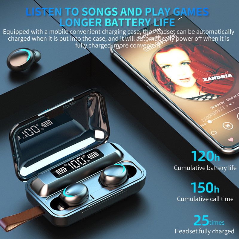 TWS Bluetooth 5.1 fülhallgató új töltődoboz vezeték nélküli fejhallgató 9D sztereó sport vízálló fülhallgató fejhallgató mikrofonnal