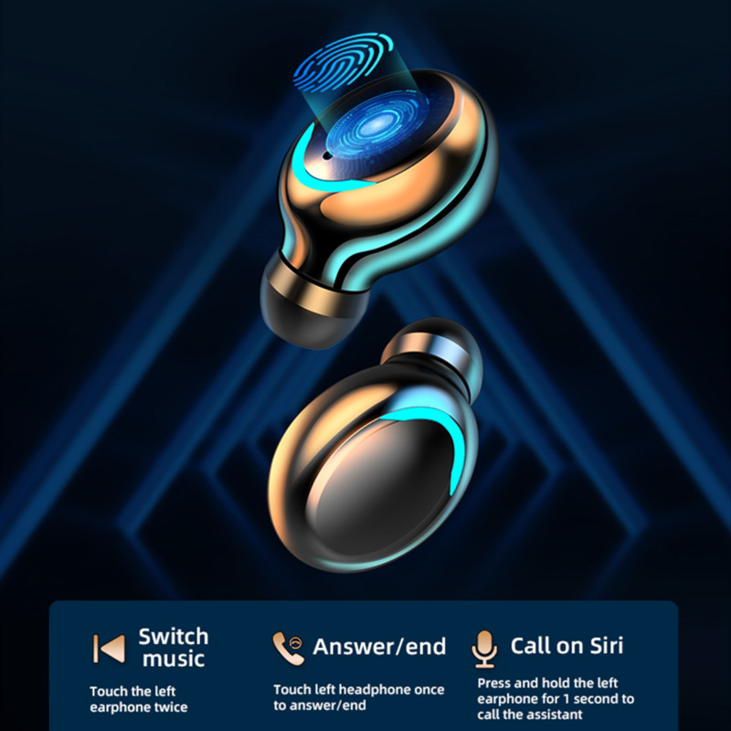 TWS Bluetooth 5.1 austiņas 2200mAh uzlādes kaste Bezvadu austiņas 9D stereo sporta ūdensizturīgas austiņas austiņas ar mikrofonu