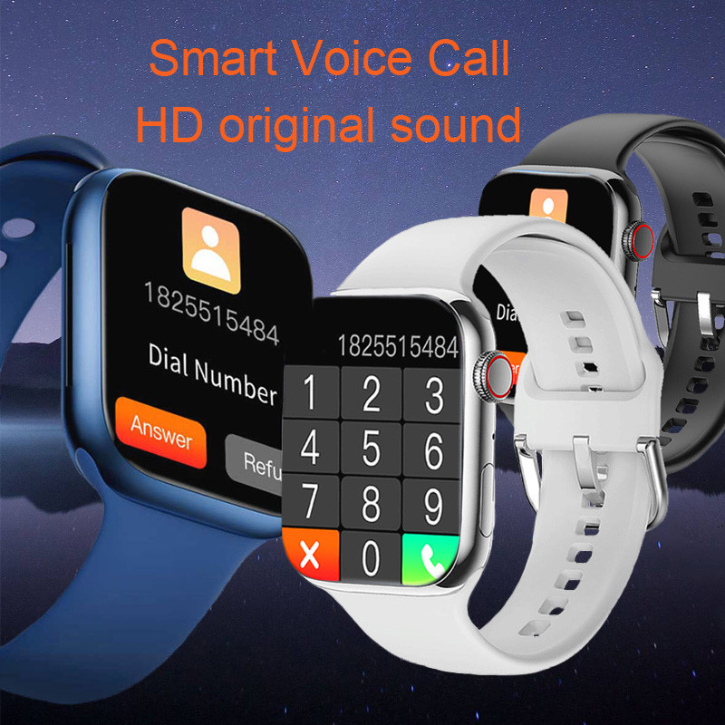 2,0 collu viedais pulkstenis vīriešiem, sievietēm, 7. sērija 8. sērija sirdsdarbības monitors sievietēm, valkājams Os viedpulkstenis NFC bezvadu uzlādes zvanīšanas pulksteņi + kaste