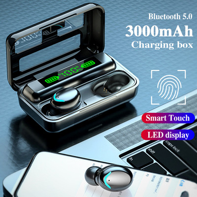 Γνήσια ακουστικά Bluetooth F9 Fone 3000mAh Κουτί φόρτισης Ασύρματα ακουστικά 9D Stereo Sports Earbuds με ακουστικά μικροφώνου