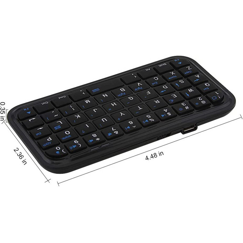 Tastatură Bluetooth 3.0, reîncărcabilă, mini subțire, dimensiune de călătorie, fără fir, tastatură mică, portabilă, cu 49 de taste, pentru tablete, smartphone