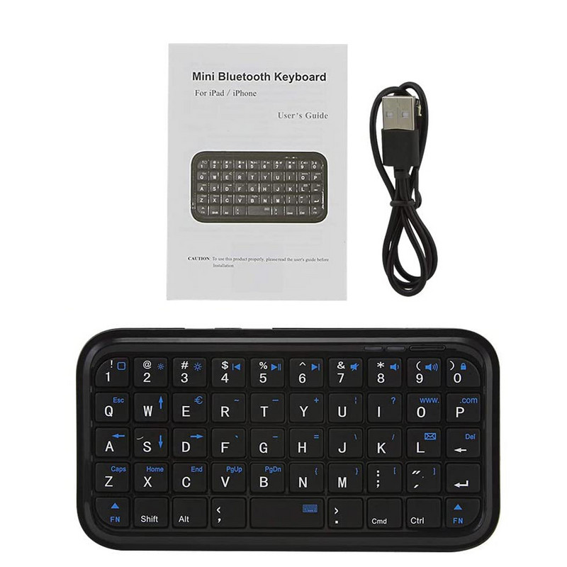 Tastatură Bluetooth 3.0, reîncărcabilă, mini subțire, dimensiune de călătorie, fără fir, tastatură mică, portabilă, cu 49 de taste, pentru tablete, smartphone