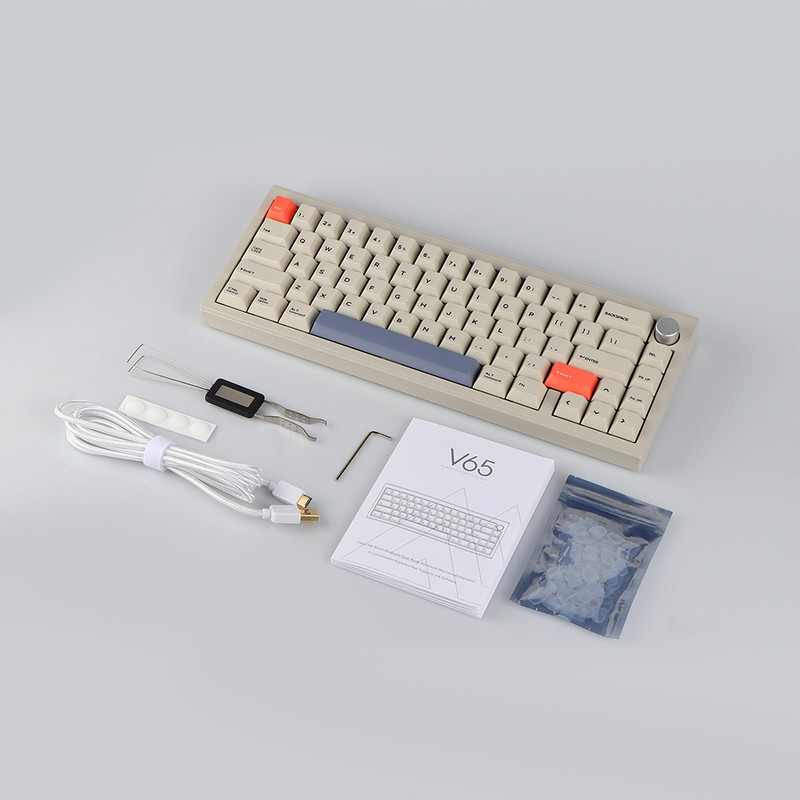 CIDOO V65 V2 65% vadu/bezvadu mehāniskās tastatūras blīves stiprinājums karsti maināms alumīnija CNC korpuss PBT taustiņu vāciņi VIA operētājsistēmai Mac/Win