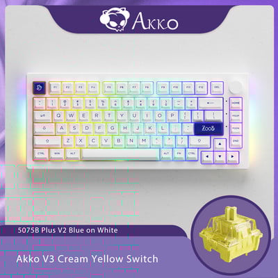 Akko 5075B Plus V2 75% Hot Swappable RGB mehanička gaming tipkovnica s više načina rada 2,4 GHz bežična/USB Type-C/Bluetooth 5.0