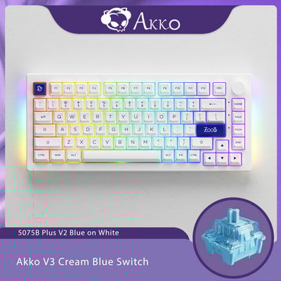 Akko 5075B Plus V2 75% Hot Swappable RGB mehanička gaming tipkovnica s više načina rada 2,4 GHz bežična/USB Type-C/Bluetooth 5.0