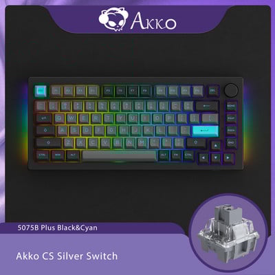 Akko 5075B Plus V2 75% Hot Swappable RGB mehanička gaming tipkovnica s više načina rada 2,4 GHz bežična/USB Type-C/Bluetooth 5.0