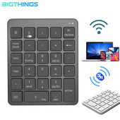 Tastatură numerică Tastatură Bluetooth 2.4G Pad numeric fără fir Baterie portabilă AAA pentru Android Windows Laptop Telefon Tabletă