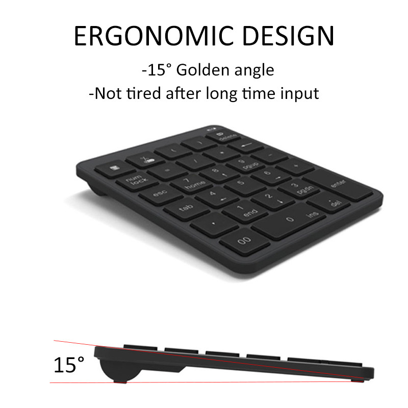 Tastatură numerică Tastatură Bluetooth 2.4G Pad numeric fără fir Baterie portabilă AAA pentru Android Windows Laptop Telefon Tabletă