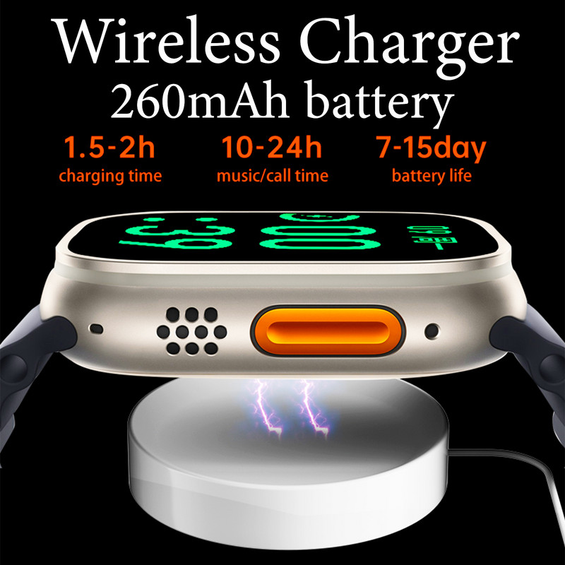 LEMFO Ultra Smart Watch Men 2022 Sports Smartwatch NFC Ασύρματος φορτιστής Bluetooth Call Προσαρμοσμένη ταπετσαρία 2,0 ιντσών για Android IOS