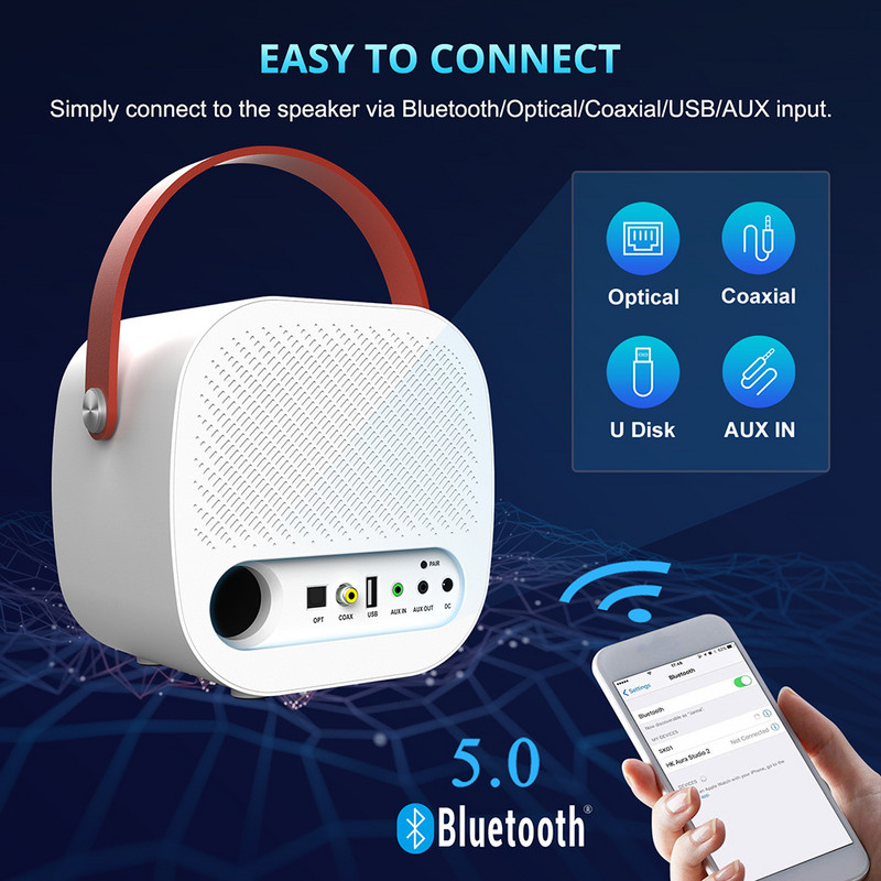 Bestisani kaasaskantav karaokepokõlar koos juhtmevaba mikrofoniga, Bluetooth 5.0 kõlarid, 30 W võimas heli, 8 h mänguaeg