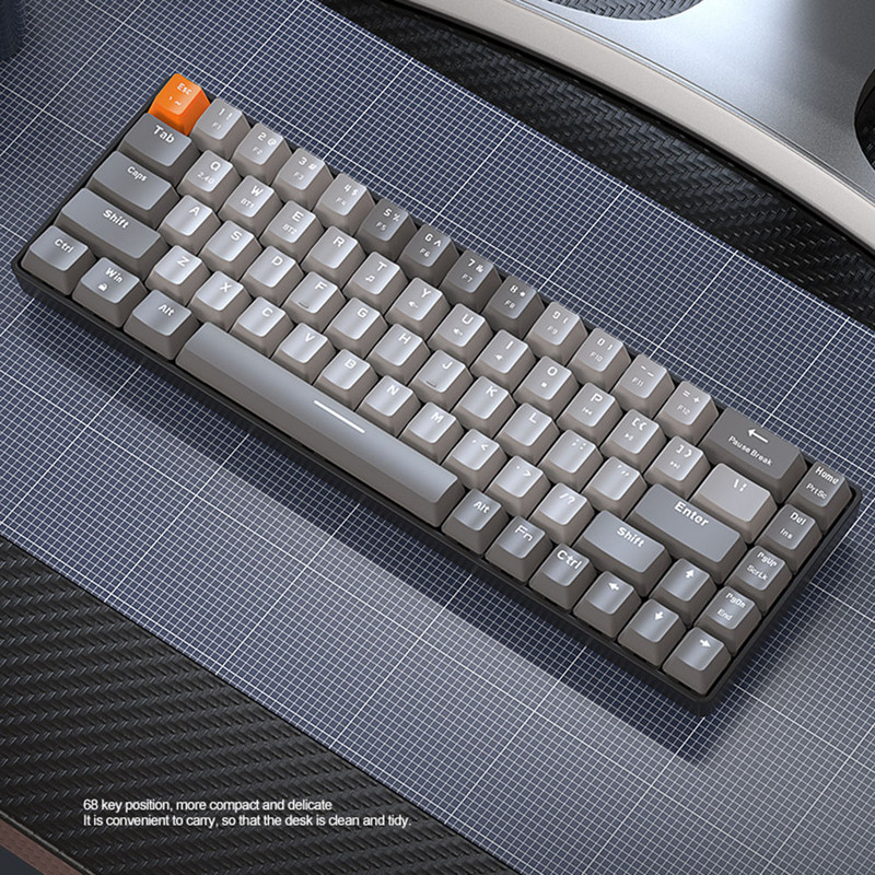 Tastatură mecanică Tastatură Bluetooth fără fir 5.0 de călătorie portabilă în mod dublu pentru computer PC Tastatură ergonomică pentru jocuri
