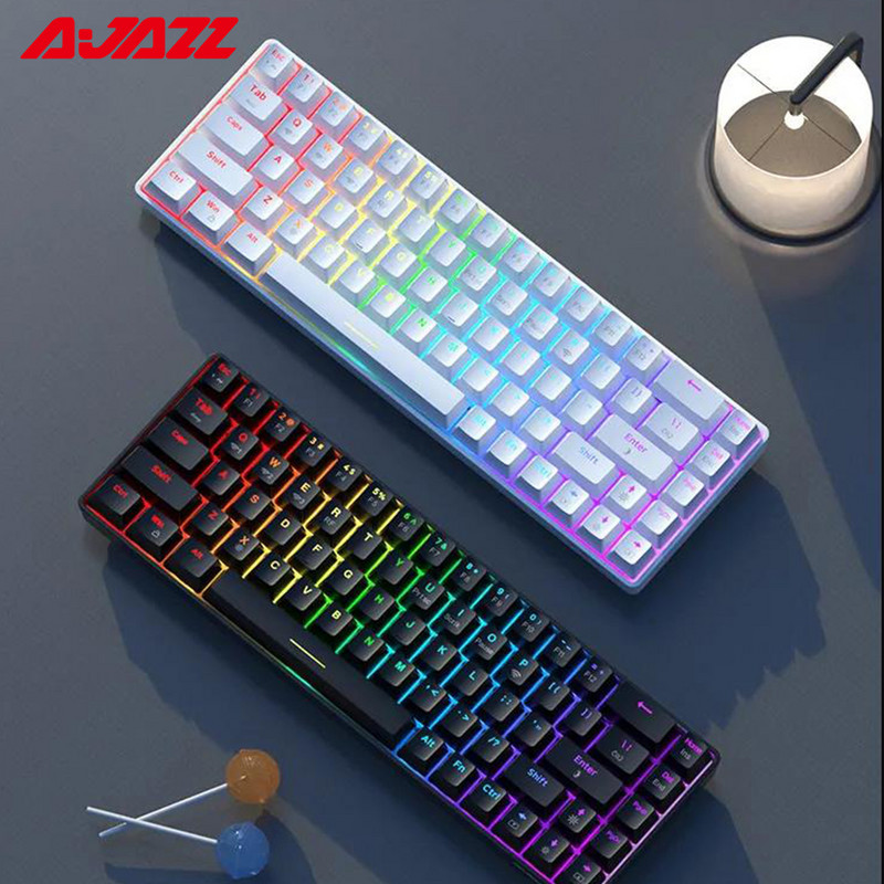 AJAZZ K685T Bluetooth Μηχανικό πληκτρολόγιο RGB με δυνατότητα εναλλαγής 68 πλήκτρων ασύρματα πληκτρολόγια παιχνιδιών τριών λειτουργιών για επιτραπέζιο υπολογιστή παιχνιδιών