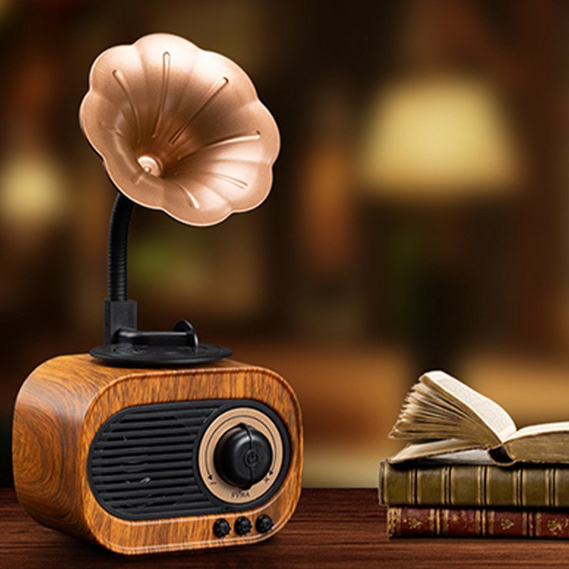 Gramofona formas skaļrunis Izsmalcināts bezvadu skaļrunis Vintage radio Lieliska dzimšanas diena Valentīna Ziemassvētku Pateicības dāvana