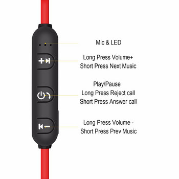 5.0 αθλητικά ακουστικά Bluetooth, ασύρματα ακουστικά με λαιμό, στερεοφωνικά ακουστικά, μεταλλικά ακουστικά μουσικής με μικρόφωνο ( όλα τα κινητά τηλέφωνα