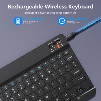 Мини Bluetooth клавиатура Безжична клавиатура Акумулаторна за iPad Phone Tablet Руска испанска клавиатура за Android ios Windows
