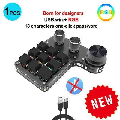 Makró gomb Egyedi billentyűzet Másolás Beillesztés Gyorsbillentyűk E-sport játékok Mini-mechanikus gyorscsere testreszabási billentyűzet