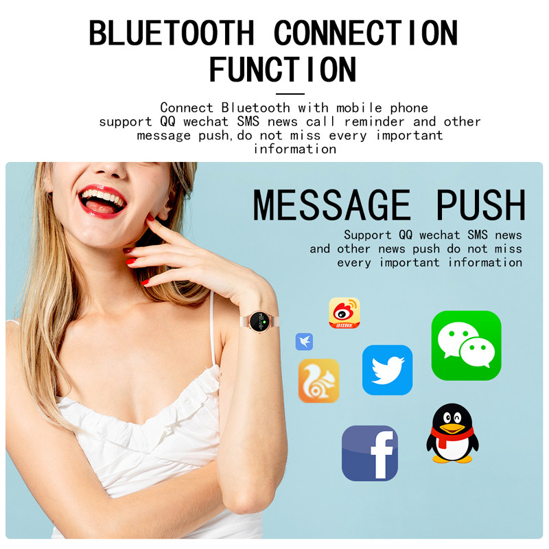 Módne inteligentné hodinky pre ženy KW10 IP68 vodotesné multišportové režimy krokomer srdcový tep inteligentné hodinky fitness náramok darček pre dámu