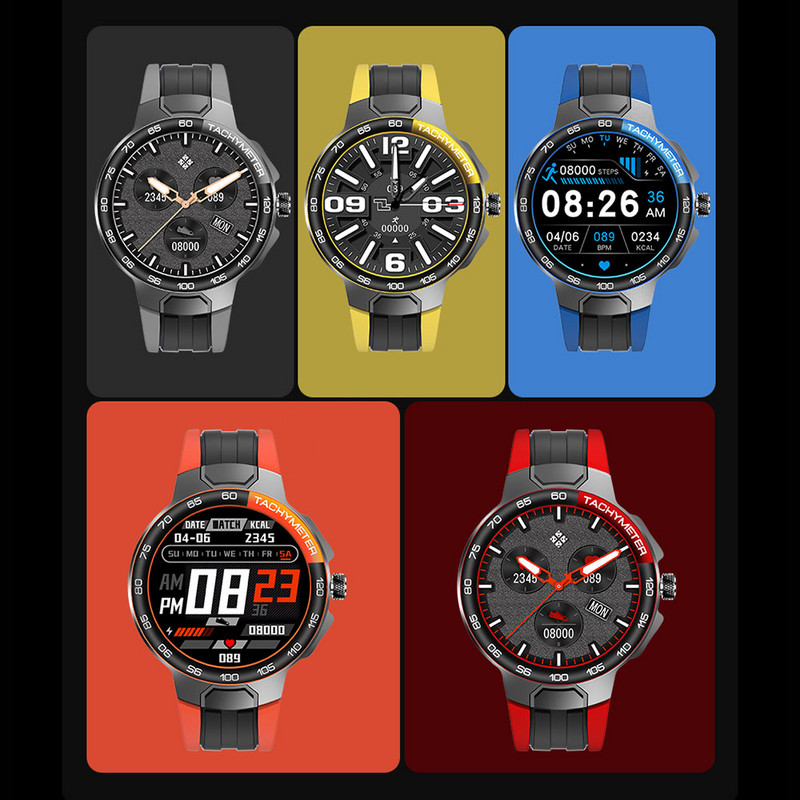 Νέο Bluetooth 5.0 Smart Watch Men IP68 Waterproof 24 Exercise Modes E-15 Smartwatch Γυναικεία παρακολούθηση καρδιακού ρυθμού για Android Ios