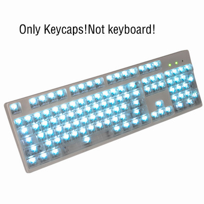 104 prozirne prazne prozirne kapice tipki OEM profil ABS kapica tipki za Mx Switch Mehanička gaming tipkovnica s pozadinskim osvjetljenjem RGB prilagođena kapica tipki