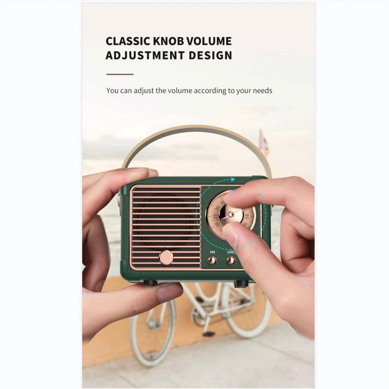 HM11 Retro Bluetooth-kompatibilis hangszóró Klasszikus Audio Hang Sztereó Hordozható Utazási Dekoratív Mini Zenelejátszó Mélynyomó