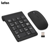 Tastatură fără fir Lefon Mini număr digital Tastatură numerică Banca de contabilitate 18 taste Tastatură Set mouse pentru laptop PC Notebook