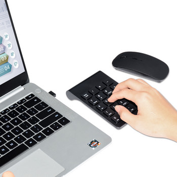 Безжична клавиатура Lefon Mini Digital Number Numeric Keypad Accounting Bank 18 Keypad Keypad Mouse Set For Laptop PC Notebook