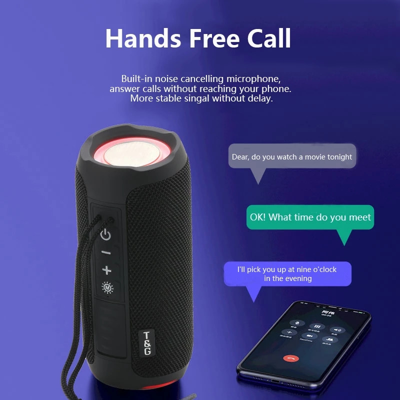 TG227 Prenosný Bluetooth reproduktor Bezdrôtový basový subwoofer Vodotesný vonkajší stĺpový boombox FM stereo reproduktor Hudobné centrum