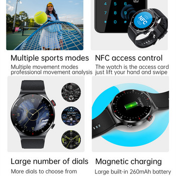QW33 Smart Watch Bluetooth Call NFC Access Control HR BP Spo2 Health Monitoring Rotate Button Two Menu Style Smartwatch