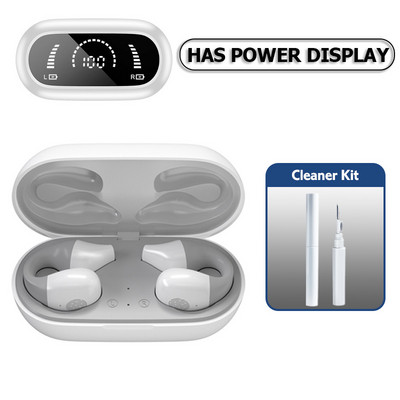 TWS Bežične slušalice Bluetooth 5.2 Bone Conduction Slušalice Dizajn štipaljke za uho Kontrola na dodir LED Slušalice Sportske slušalice