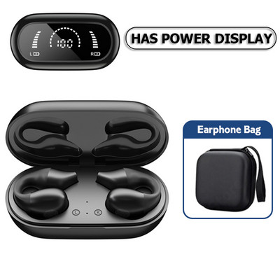 TWS Bežične slušalice Bluetooth 5.2 Bone Conduction Slušalice Dizajn štipaljke za uho Kontrola na dodir LED Slušalice Sportske slušalice