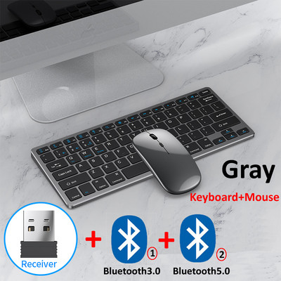 Bluetooth 5.0 & 2.4G bežična kombinacija tipkovnice i miša Mini multimedijska tipkovnica Miš Set za prijenosno računalo TV iPad Macbook Android