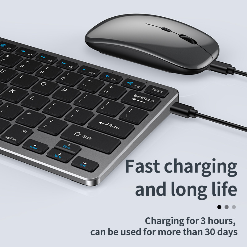 Bluetooth 5.0 & 2.4G bežična kombinacija tipkovnice i miša Mini multimedijska tipkovnica Miš Set za prijenosno računalo TV iPad Macbook Android