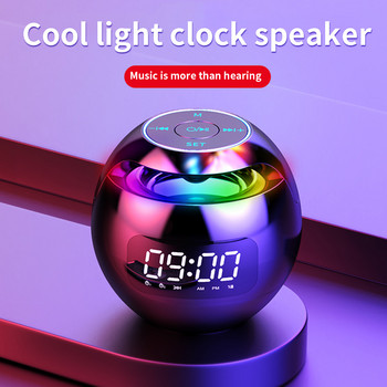 Μίνι ηχείο Bluetooth φορητό με φως LED Ηχεία ραδιόφωνο FM Ξυπνητήρι Χρονοδιακόπτης ξυπνητηριού HIFI TFCard Music Player Bass Sound Box