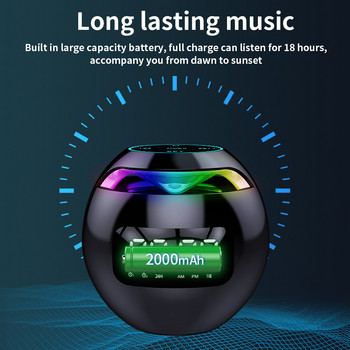 Μίνι ηχείο Bluetooth φορητό με φως LED Ηχεία ραδιόφωνο FM Ξυπνητήρι Χρονοδιακόπτης ξυπνητηριού HIFI TFCard Music Player Bass Sound Box