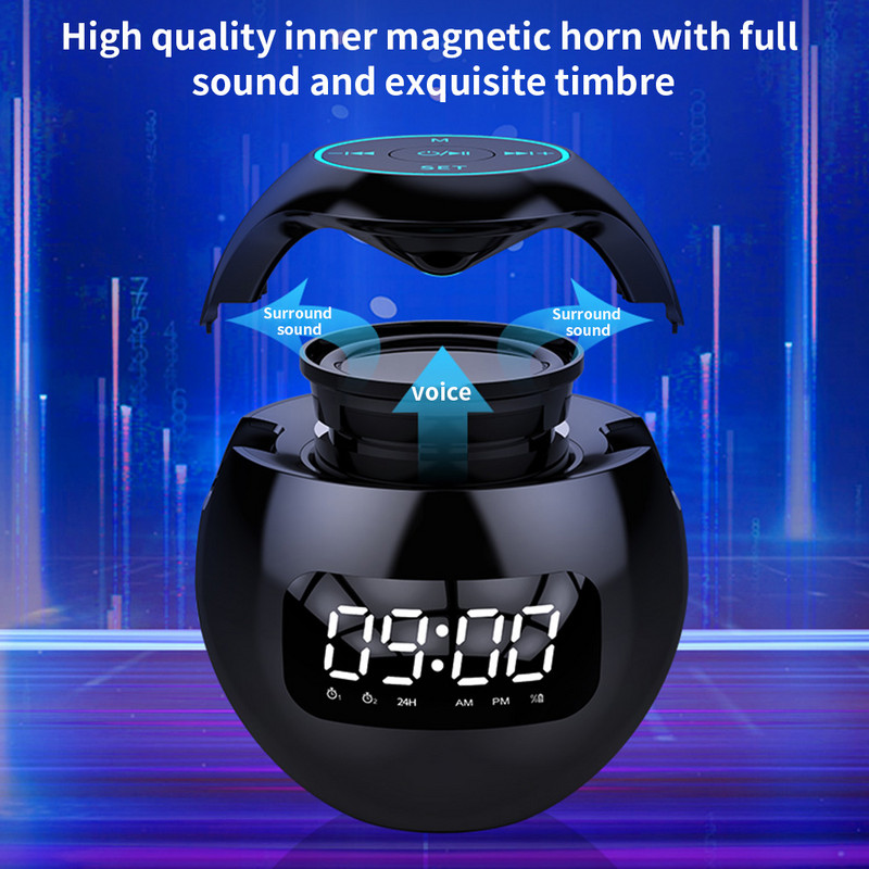 Mini Bluetooth prijenosni zvučnik s LED svjetlom FM radio zvučnici Budilica Timer HIFI TFCard Music Player Bas Sound Box