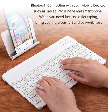Ροζ ασύρματο πληκτρολόγιο Bluetooth και μίνι πληκτρολόγιο ποντικιού Αγγλικό πληκτρολόγιο για tablet IOS Android IPhone Ipad πληκτρολόγιο