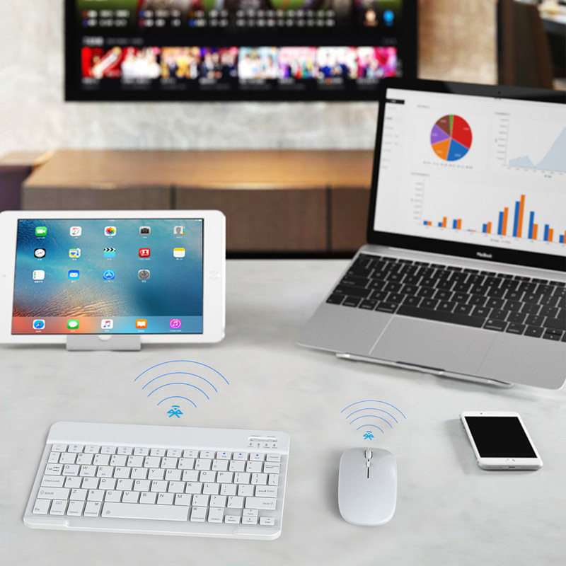 Ružičasta bežična Bluetooth tipkovnica i miš Mini tipkovnica Engleska tipkovnica za tablet IOS Android IPhone Ipad tipkovnica