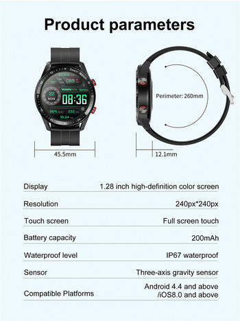 HW20 Смарт часовник Мъжки Bluetooth разговор Смарт часовник Пълен сензорен Спортен фитнес тракер Смарт часовник за жени Водоустойчив IOS Android