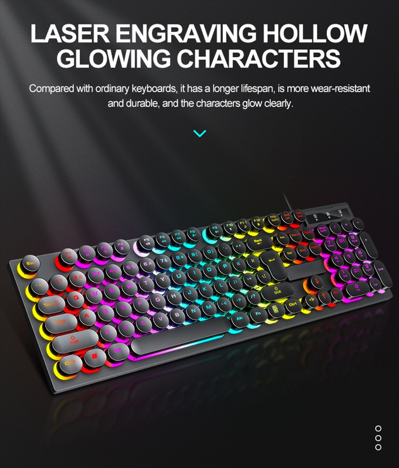 Tastatură mecanică de gaming Tastatură cu 104 taste cu fir USB cu iluminare din spate RGB Negru roșu albastru pentru computer laptop Pro Gamer