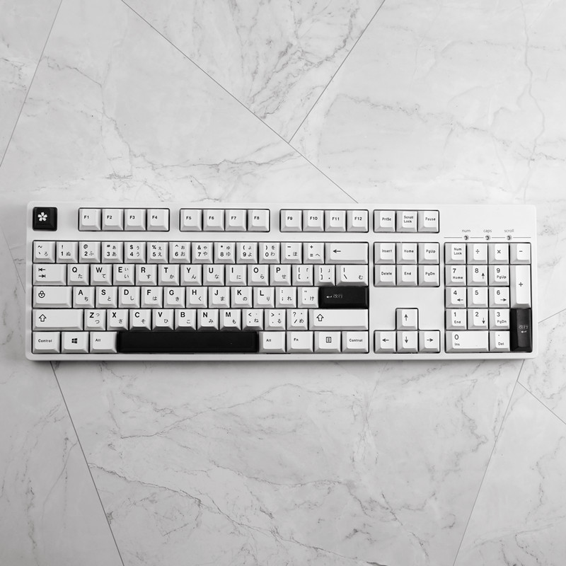 Minimalistički bijelo crni stil PBT tipki za mehaničku tipkovnicu Mx Switch Cherry profil tipke Japanska tipka prilagođena GK61