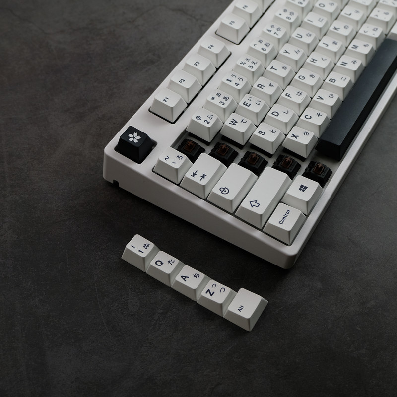 Minimalistički bijelo crni stil PBT tipki za mehaničku tipkovnicu Mx Switch Cherry profil tipke Japanska tipka prilagođena GK61