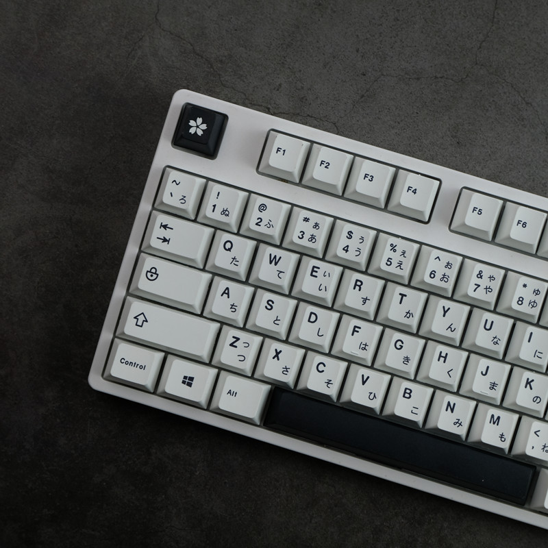 Minimalistički bijelo crni stil PBT tipki za mehaničku tipkovnicu Mx Switch Cherry profil tipke Japanska tipka prilagođena GK61