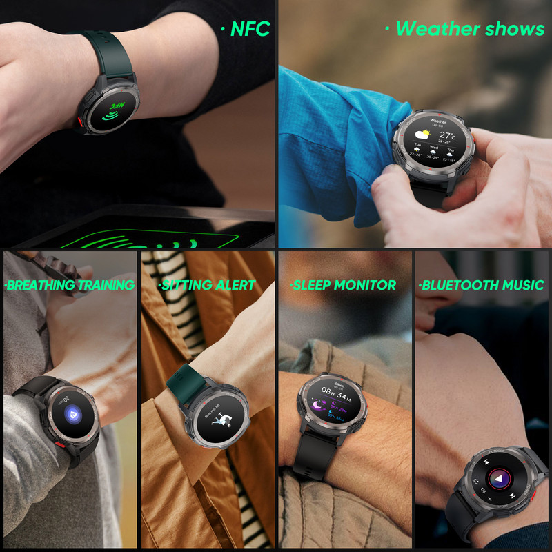 ΝΕΟ Έξυπνο ρολόι ανδρών Bluetooth Κλήσεις Blood Oxygen Στρογγυλή οθόνη HD Προσαρμοσμένες κλήσεις 25 Sport Mode Smartwatch Women for IOS Android