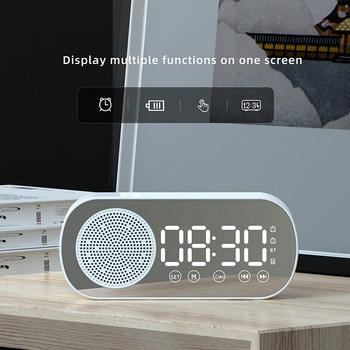 Цифров Bluetooth-съвместим 5.0 високоговорител Безжичен огледален будилник Многофункционален преносим FM радио Музикален будилник